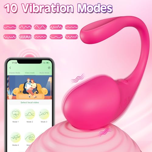 Sex Toys Vibrator for Women. Wearable Mini G Spot Vibrators Dildo with App Remote Control. Long Distance Panty Vibe with 10 Vibrations. Adult Toy & Games Anal Stimulator for Men Womens & Couple (Pink)