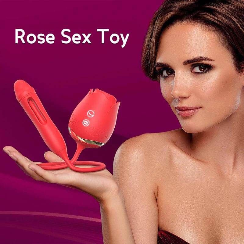 3-in-1 Telescopic Slap Suck Rose Vibrator